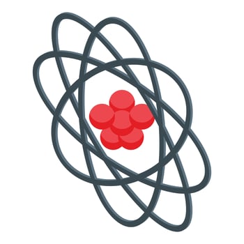 Atom structure icon isometric vector. Electron model vector