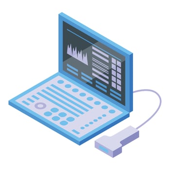 Clinic ultrasound icon isometric vector. Baby examination vector