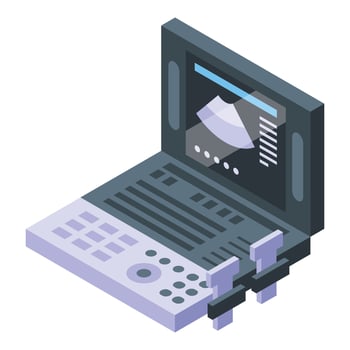 Ultrasonic examination icon isometric vector. Doctor ultrasound vector