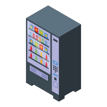 Drink machine equipment icon isometric vector. Water bottle vector