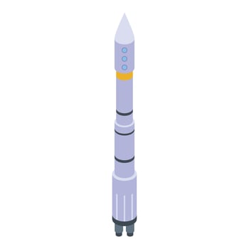 Futuristic space rocket icon, isometric style vector