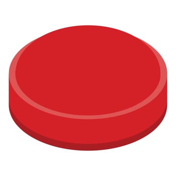 Chemical red pill icon, isometric style vector