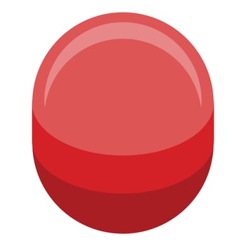 Red drug pill icon, isometric style vector