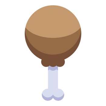 Stone age meat icon, isometric style vector