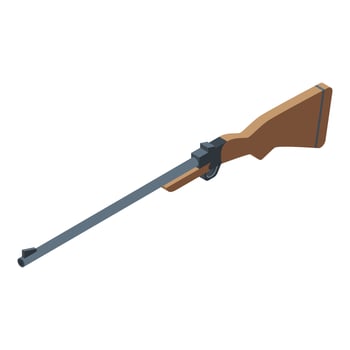 Hunting rifle icon, isometric style vector