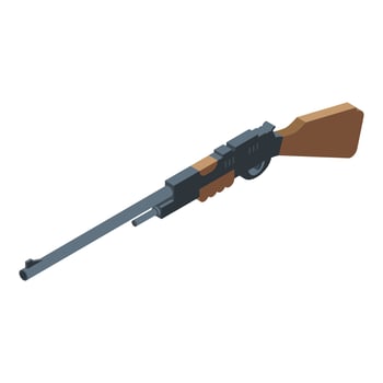 Duck hunting rifle icon, isometric style vector