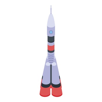 Modern space rocket icon, isometric style vector