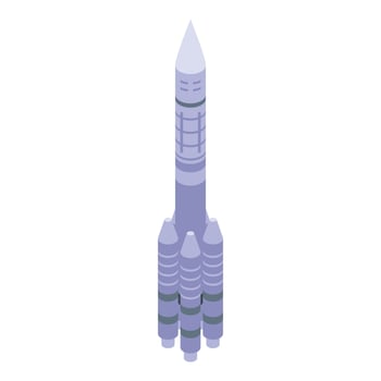 Space rocket icon, isometric style vector