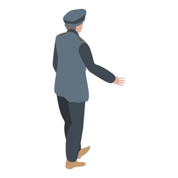 Sailor man icon, isometric style vector