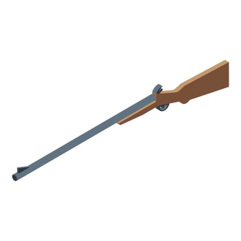 Safari weapon icon, isometric style vector