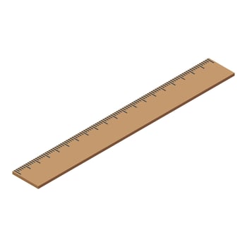 Wooden ruler icon, isometric style vector