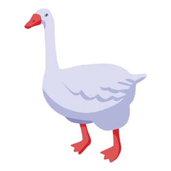 Canadian goose icon, isometric style vector