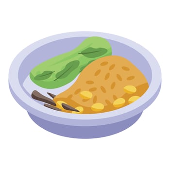 Delicious thai food icon, isometric style vector