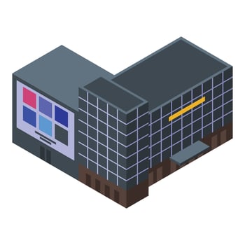 Office mall building icon, isometric style vector