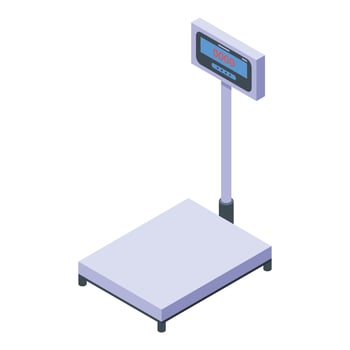 Weigh scales icon, isometric style vector
