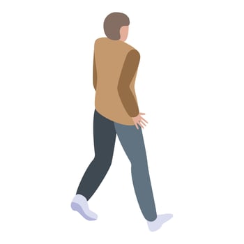 Marketer boy icon, isometric style vector