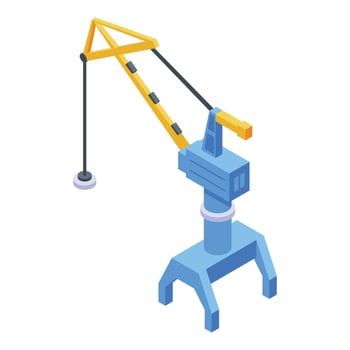 Port magnet crane icon, isometric style vector