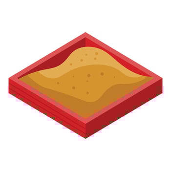 Kindergarten sand square icon, isometric style vector