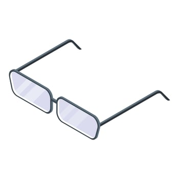 Tax inspector eyeglasses icon, isometric style vector