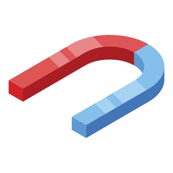 Red blue magnet icon, isometric style vector