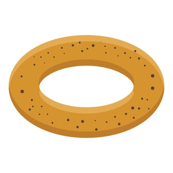 Russian donut icon, isometric style vector