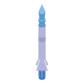 Army missile icon, isometric style vector