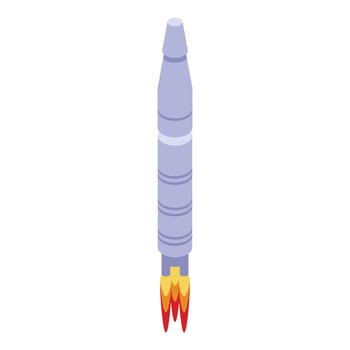 Military missile icon, isometric style vector