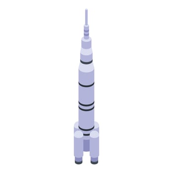 Missile attack icon, isometric style vector