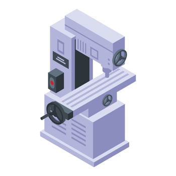 Metalwork milling machine icon, isometric style vector