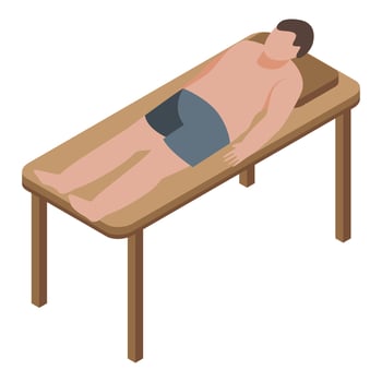 Man hair removal icon, isometric style vector