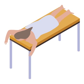 Girl hair removal icon, isometric style vector