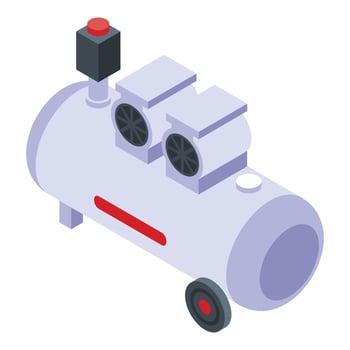 Construction air compressor icon, isometric style vector