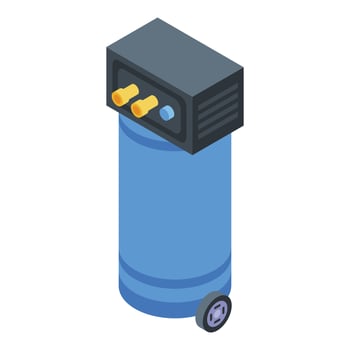 Air compressor icon, isometric style vector