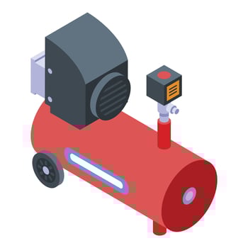 Motor air compressor icon, isometric style vector