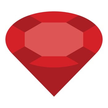 Pure red ruby icon, isometric style vector