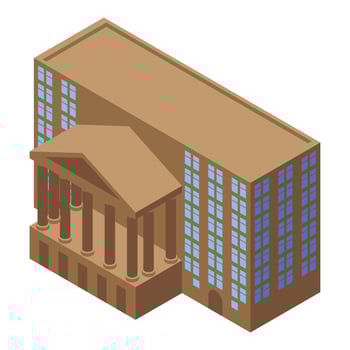 Broker courthouse icon, isometric style vector