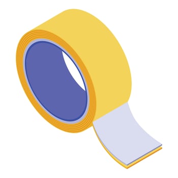 Stick roll tape icon, isometric style vector