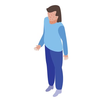 Measles clinic nurse icon, isometric style vector