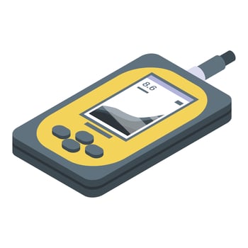 Portable echo sounder icon, isometric style vector