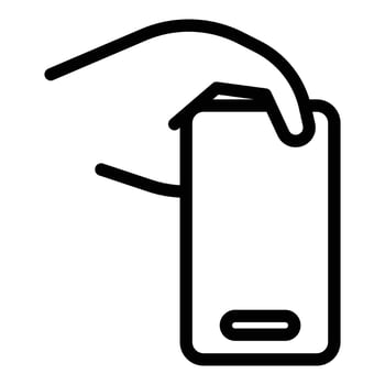 Gesture taking phone icon outline vector. Hand mobile vector