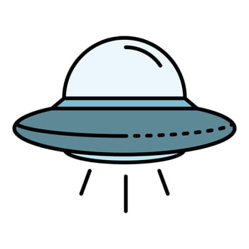 Ufo spaceship icon color outline vector