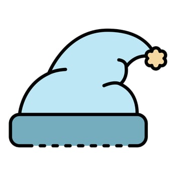 Santa hat icon color outline vector