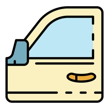 Car door icon color outline vector