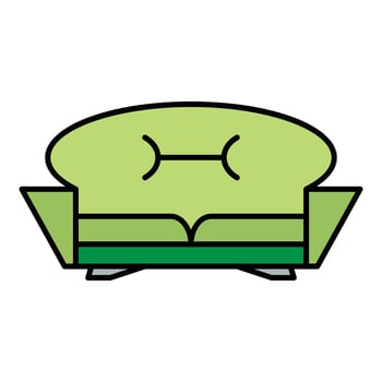 Home sofa icon color outline vector