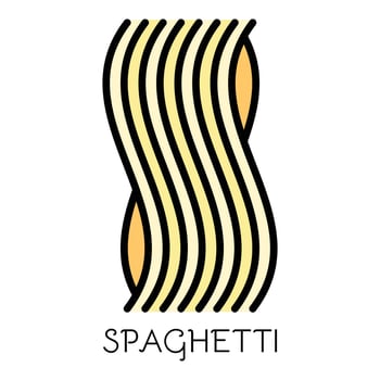 Spaghetti pasta icon color outline vector