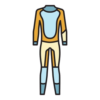 Diving suit icon color outline vector