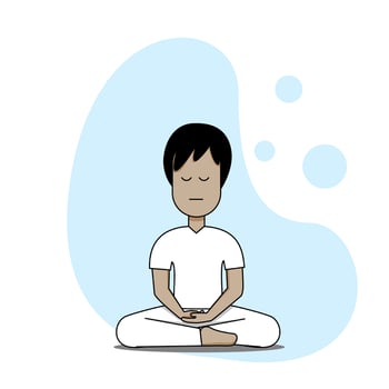 man meditate cartoon vector