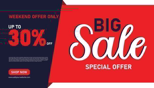 Sale Banner. Big Sale Banner Template Design. Sale and Discount. Vector Illustration.