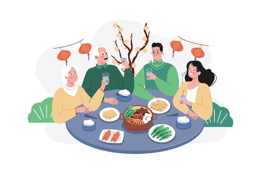 Chinese New Year Illustration concept. Flat illustration isolated on white background vector