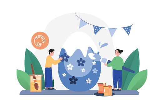 Easter Illustration concept. Flat illustration isolated on white background vector